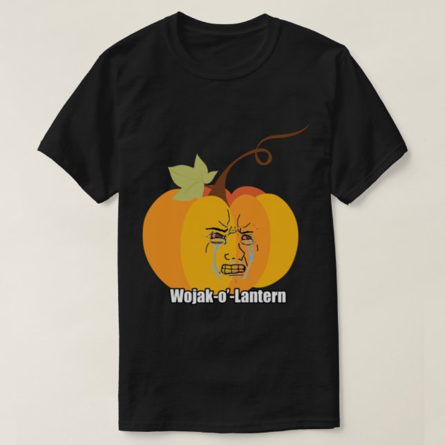 Wojak Halloween Meme Pumpkin Gråtande Soyjak Wojac T Shirt (Design framsida)