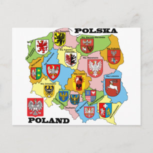 Wojewodztwa Polski_mapa Vykort