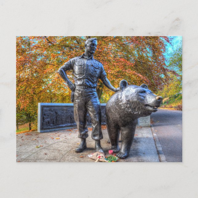 Wojtek, soldat Bear Memorial Edinburgh Vykort (Framsida)