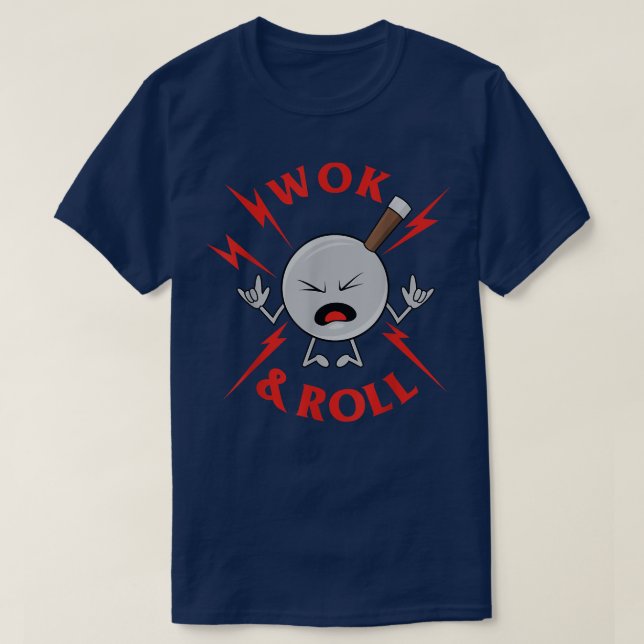 Wok and Roll Funny Wok Cooking Asian Chef T Shirt (Design framsida)