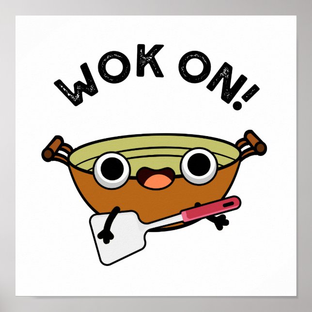 Wok on Funny China Cooking Pun Poster (Framsidan)
