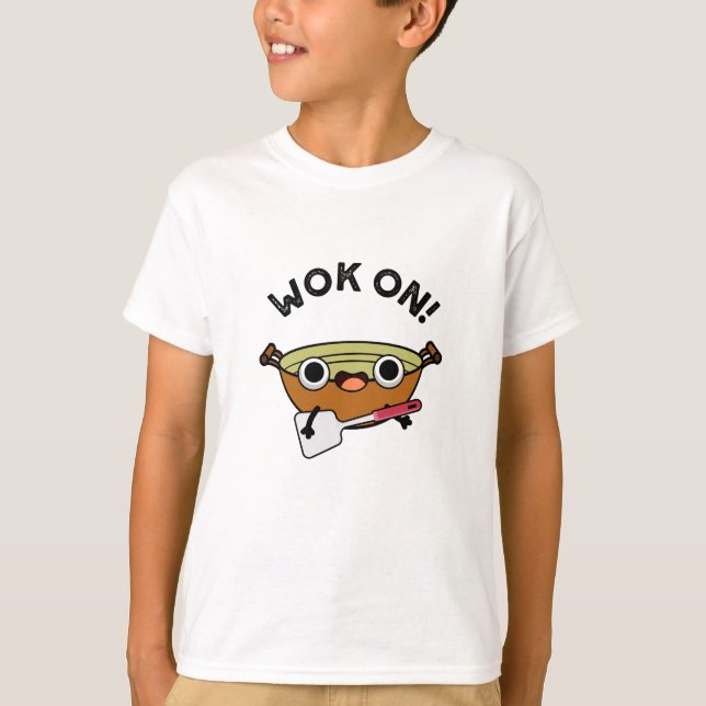 Wok on Funny China Cooking Pun T Shirt (Framsida)