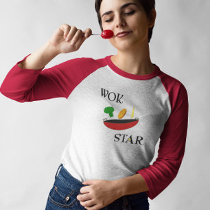 Wok Star Veggie Chef Funny T Shirt