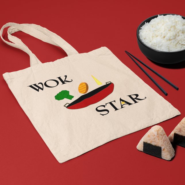 Wok Star Veggie Chef Funny Tygkasse (Skapare uppladdad)