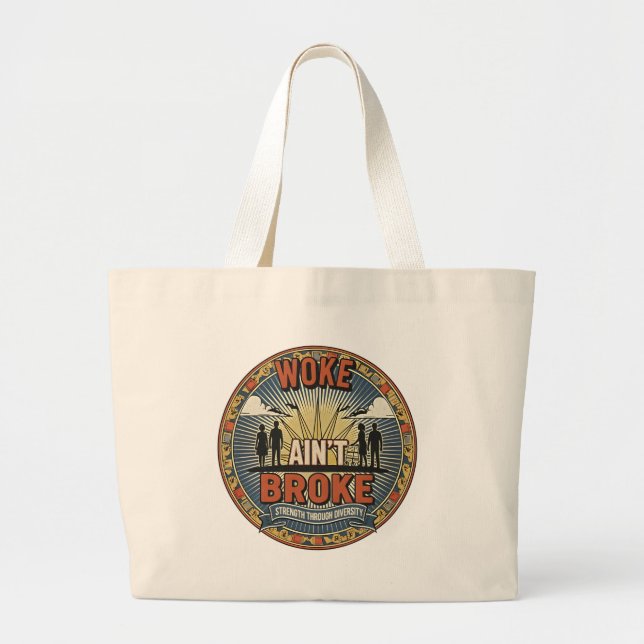 Woke ain't Broke Jumbo Tote Tygkasse (Framsidan)