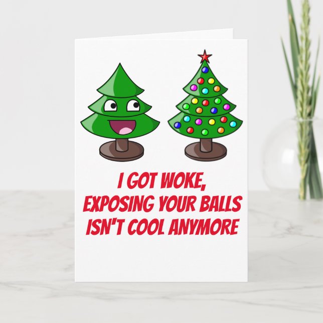 WOKE CHRISTMAS, EXPONERA BOLLAR HELGKORT (Framsida)
