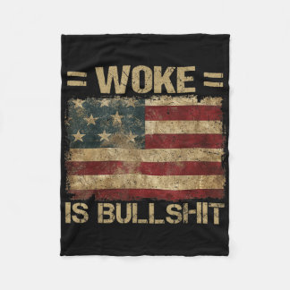 Woke is Bull Lny Trump Anti Woke Fleecefilt