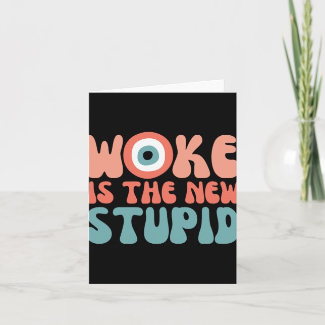 Woke Is The New Stud Funny Anti Woke Conservative  Kort (Framsida)