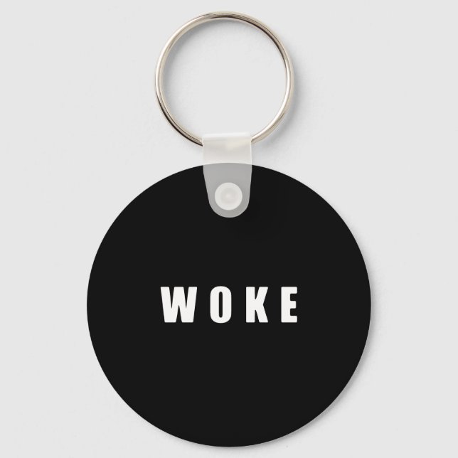 "WOKE" (MÖRK)-knappens nyckelkedja Nyckelring (Framsida)