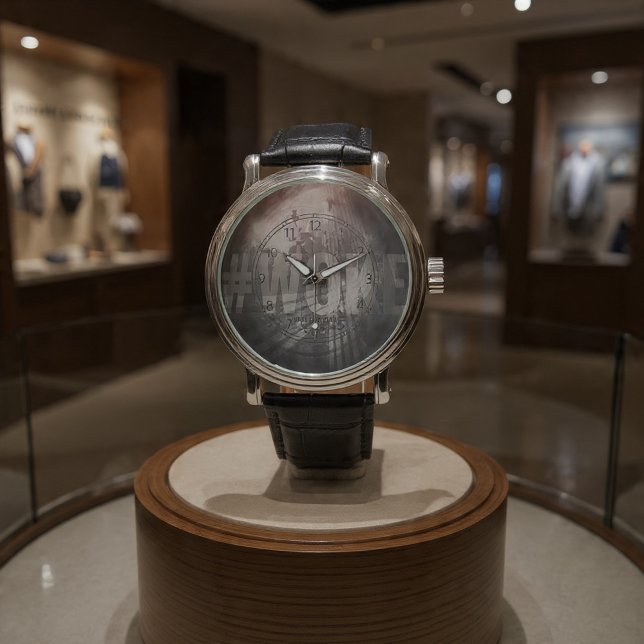 #WOKE (rött, svart, grått) Se Armbandsur (Skapare uppladdad)