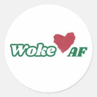 WokeAF-etikett Runt Klistermärke