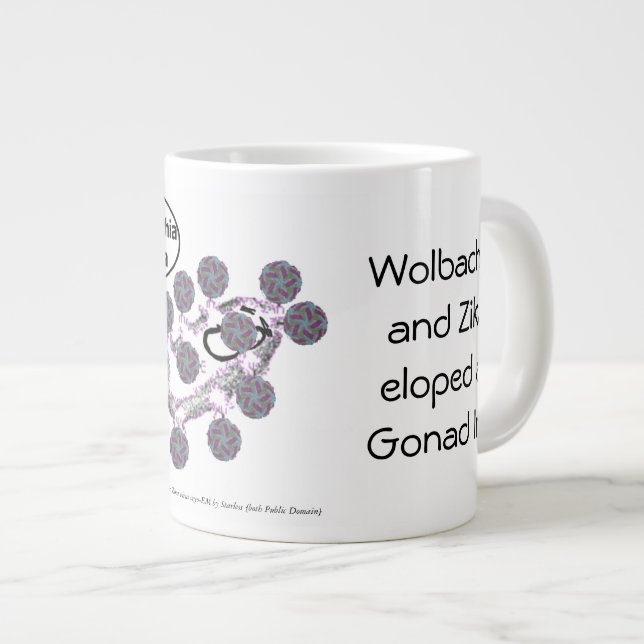 Wolbachia Kärlek Zika 20 oz. Mugg by RoseWrites Jumbo Mugg (Framsida höger)