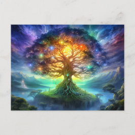 Wold tree Yggdrasil of northern viking mythology Vykort