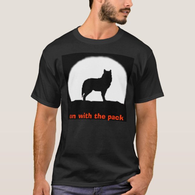 wolf1 springa med packen tee shirt (Framsida)