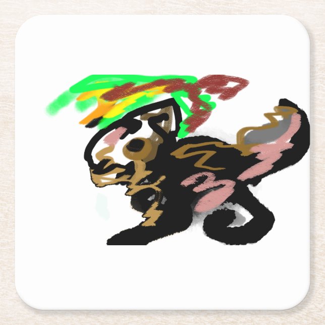 Wolf autumn joy underlägg papper kvadrat (Framsidan)