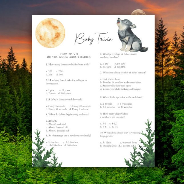 Wolf baby shower - Baby Trivia Game (Skapare uppladdad)