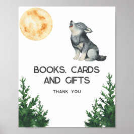 Wolf Baby Shower Books, cards and gifts Poster