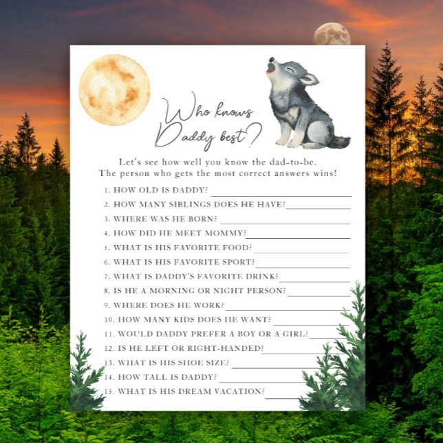 Wolf baby shower - Game Who knows daddy best (Skapare uppladdad)