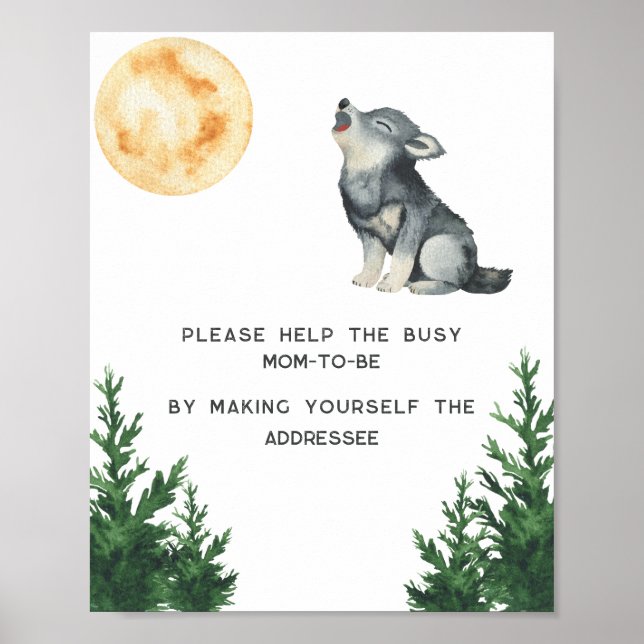 Wolf baby shower - Help the Busy Mom-to-Be  Poster (Framsidan)