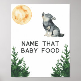 Wolf Baby Shower Name that baby food Poster