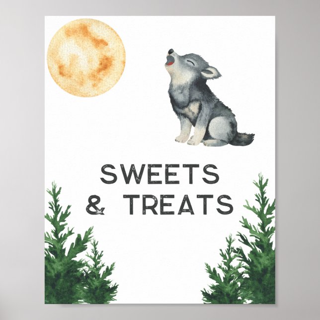 Wolf Baby Shower Sweets and Treats Poster (Framsidan)