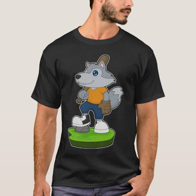 Wolf Baseboll Basebollträ Sport T Shirt (Framsida)