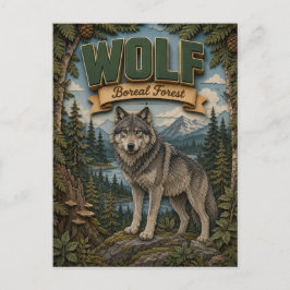 Wolf Boreal Forest POPCUT Vykort