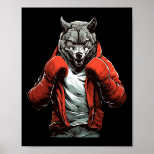 Wolf Boxer Boxning Mixed Martial Arts Kickboxning Poster