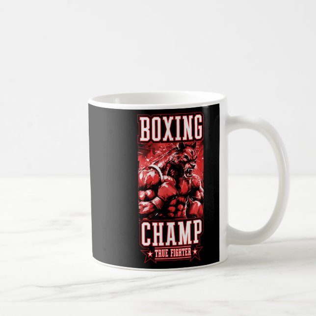 Wolf Boxing Champ _ Boxer Fighter Motivation  Kaffemugg (Höger)