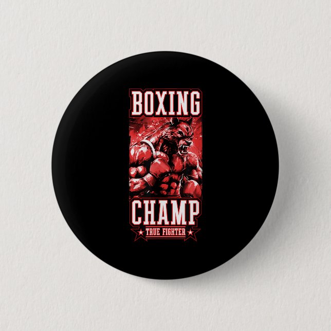 Wolf Boxing Champ _ Boxer Fighter Motivation  Knapp (Framsida)