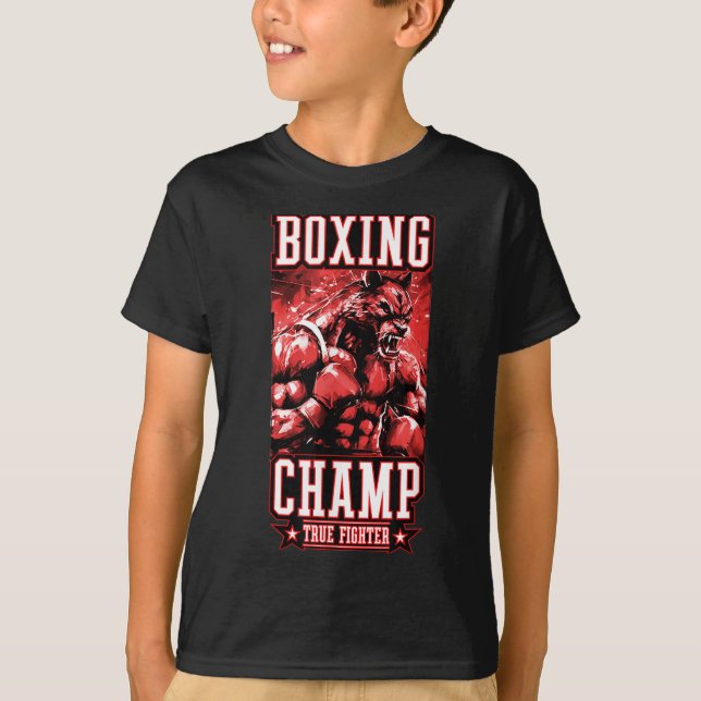 Wolf Boxing Champ _ Boxer Fighter Motivation  T Shirt (Framsida)