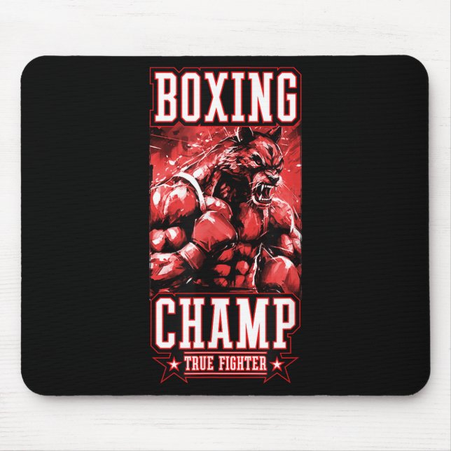 Wolf Boxningsmästare _ Boxare Fighter Motivation  Musmatta (Framsidan)