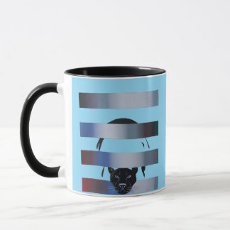 Wolf Breaking Through Color Stripes – Bold Graphic Mugg