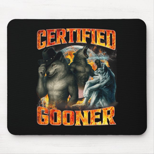 Wolf Certified Gooner Rolig Bootleg Meme Pappa Pap Musmatta (Framsidan)
