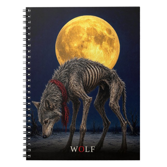 Wolf Cravat gotisk Surrealistisk Anteckningsbok (Framsidan)
