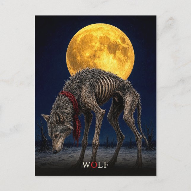 Wolf Cravat gotisk Surrealistisk Vykort (Framsida)