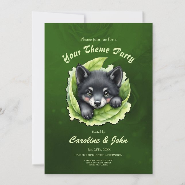 Wolf cub in the green: inbjudningar (Framsida)