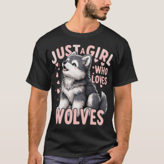 Wolf Cute Bara En Tjej Som Älskar Vargar T Shirt