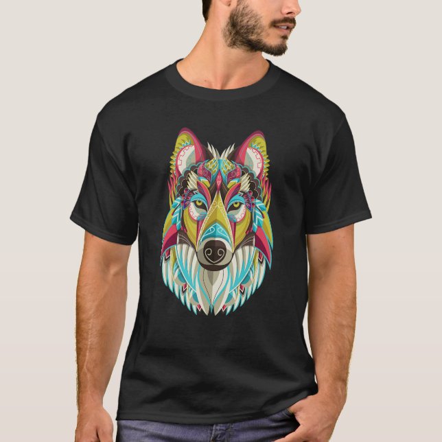 Wolf  For Men Wolf  Wolf  Women Wolf Moon T Shirt (Framsida)