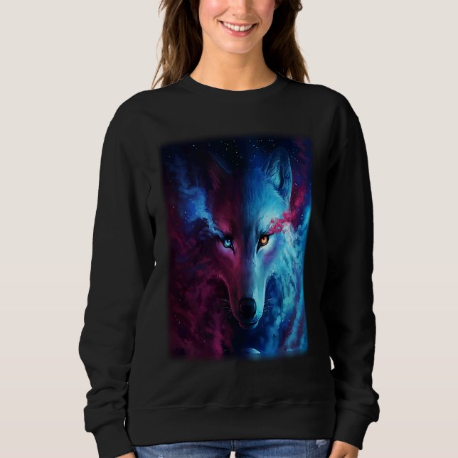 Wolf galaxy wolf   for men and woman t shirt (Framsida)