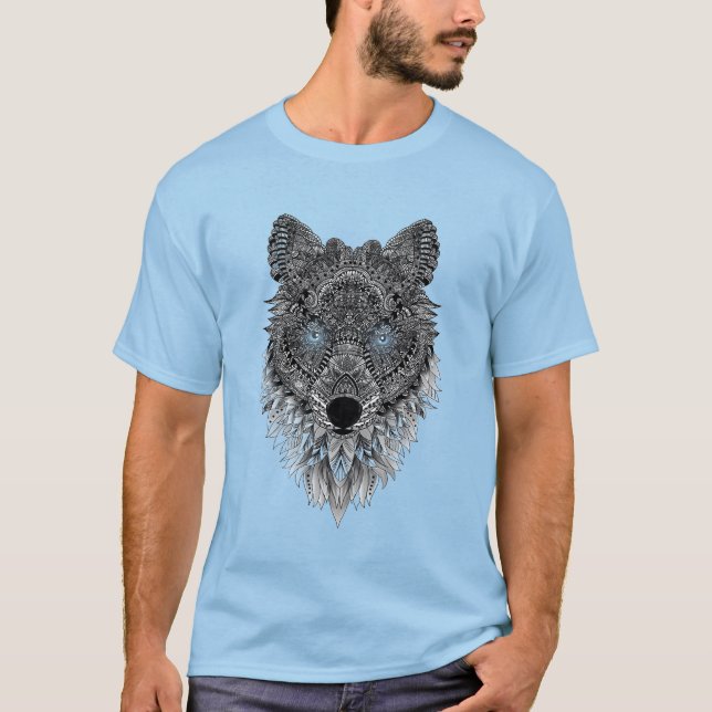 Wolf Graphic Men’s T-Shirt Casual Streetwear (Framsida)