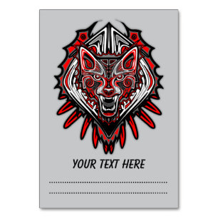 Wolf Haida Tribal Totem Design Bordsnummer