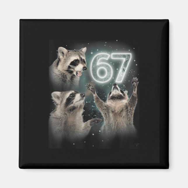 Wolf Howling At The Moon 67 6 7 Halloween 67 Wolf  Magnet (Framsidan)