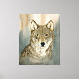 Wolf in the Mist Watercolor Canvastryck
