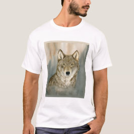 Wolf in the Mist Watercolor T Shirt