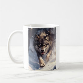 Wolf in winter kaffemugg
