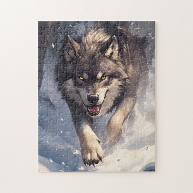 Wolf in winter pussel (Vertikal)