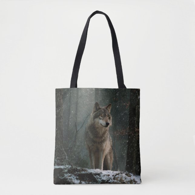 Wolf in Winter Tygkasse (Framsida)