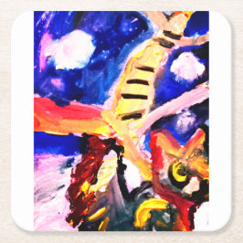 Wolf in winter underlägg papper kvadrat