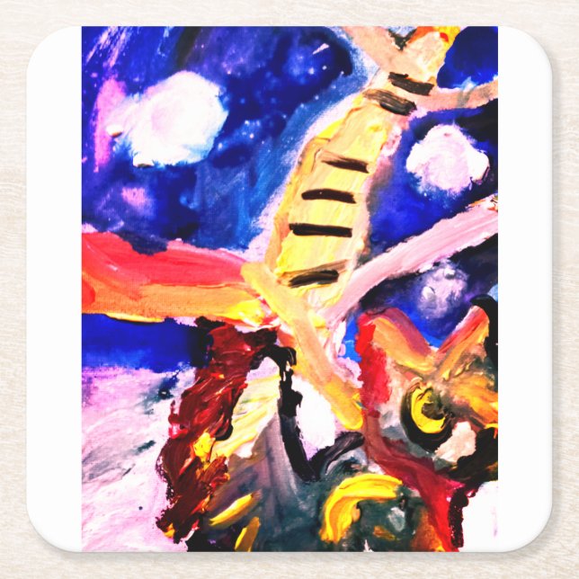 Wolf in winter  underlägg papper kvadrat (Framsidan)